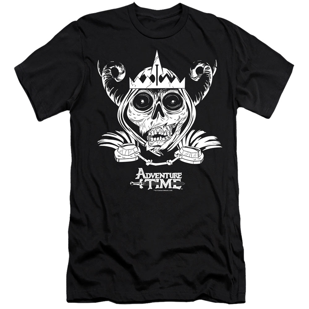 Adventure Time - Skull Face-hbo Short Sleeve Adult 30/1 - Black T-shirt