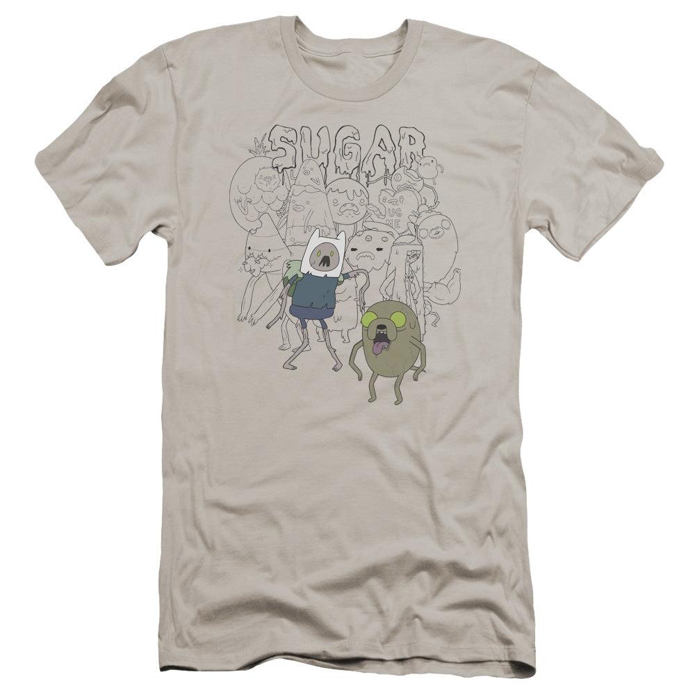 Adventure Time - Sugar Zombies-hbo Short Sleeve Adult 30/1 - Silver T-shirt