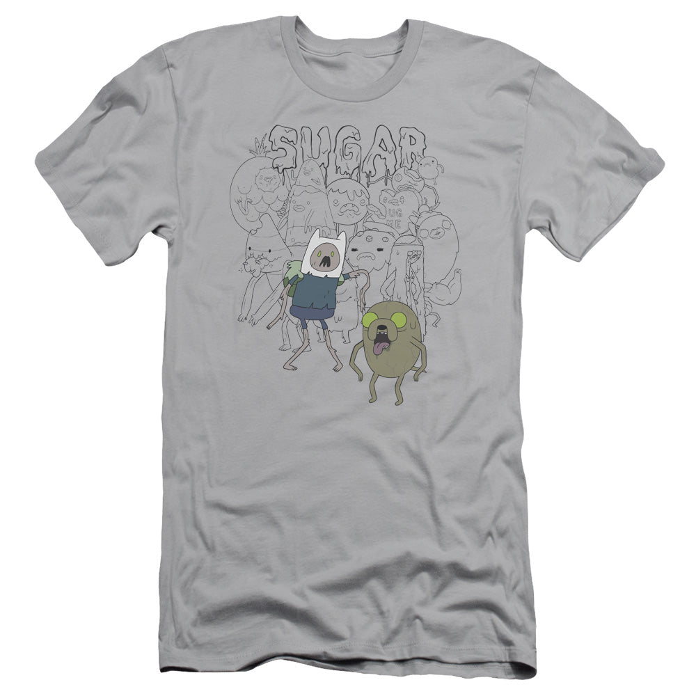 Adventure Time - Sugar Zombies - Short Sleeve Adult 30/1 - Silver T-shirt