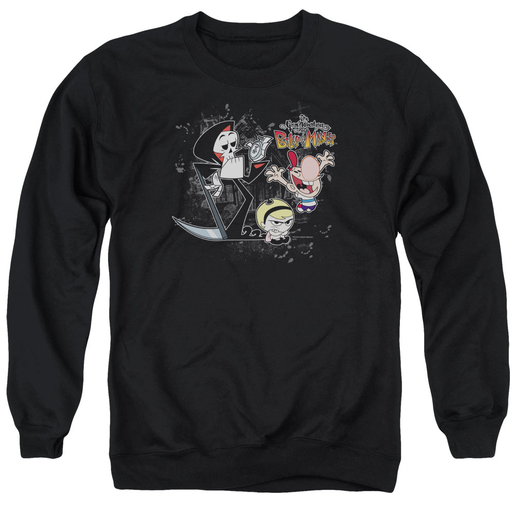 Billy & Mandy - Splatter Cast - Adult Crewneck Sweatshirt - Black