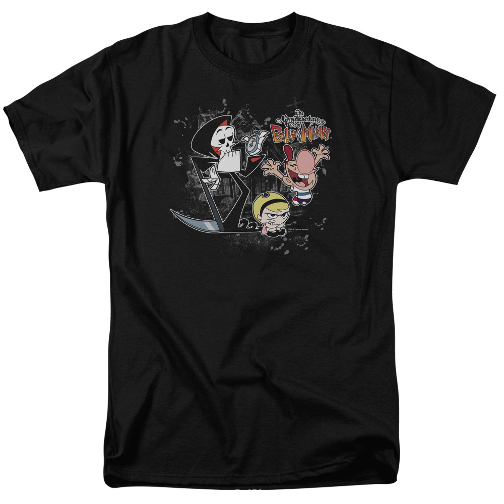 Billy & Mandy - Splatter Cast - Short Sleeve Adult 18/1 - Black T-shirt