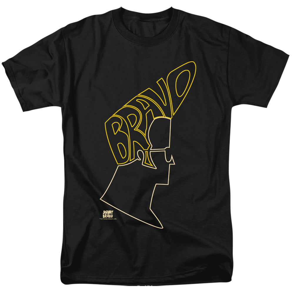 Johnny Bravo - Bravo Hair - Short Sleeve Adult 18/1 - Black T-shirt