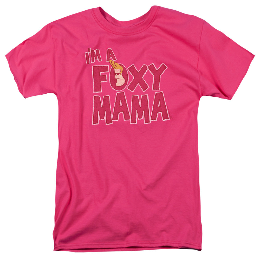 Johnny Bravo - Foxy Mama - Short Sleeve Adult 18/1 - Hot Pink T-shirt