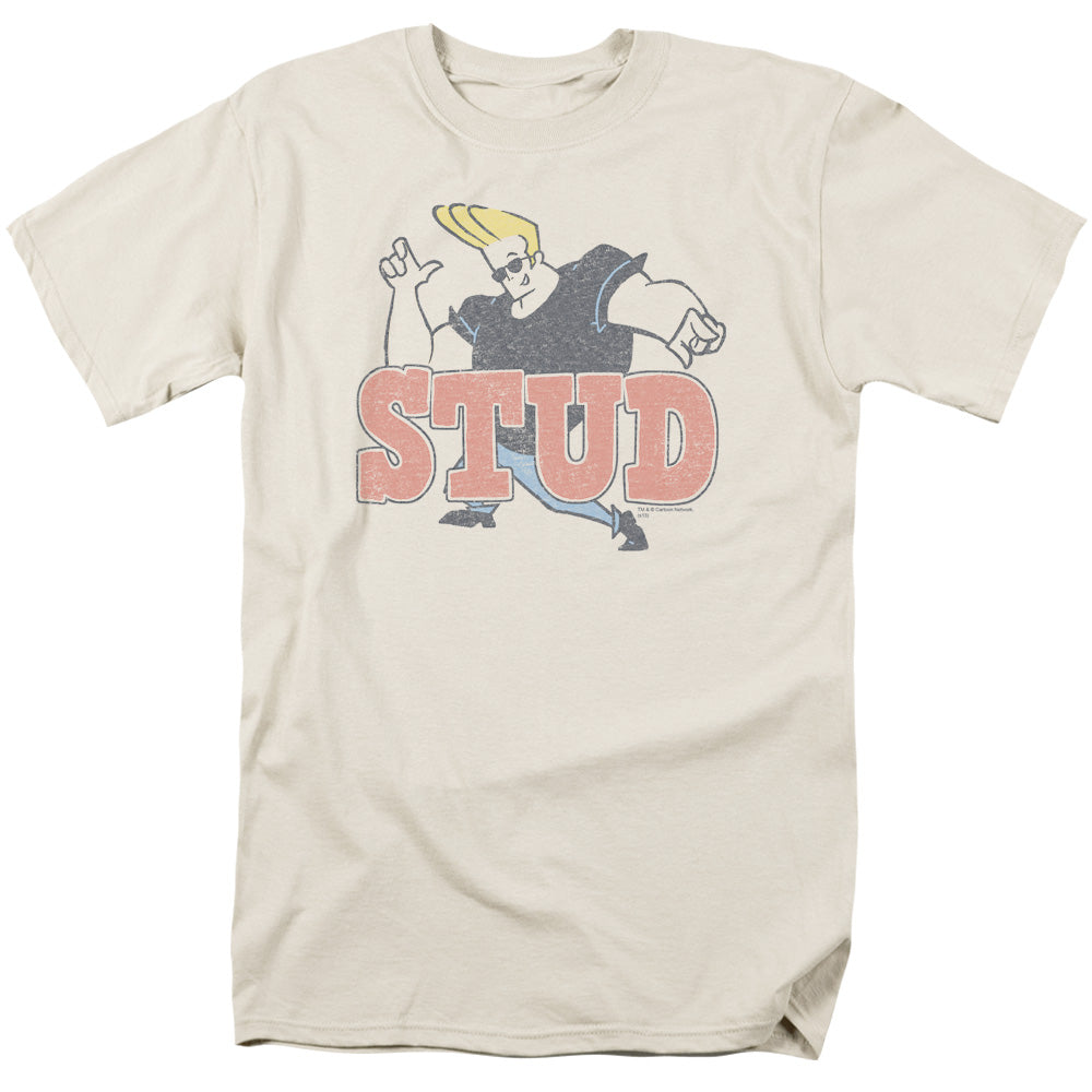 Johnny Bravo - Stud - Short Sleeve Adult 18/1 - Cream T-shirt