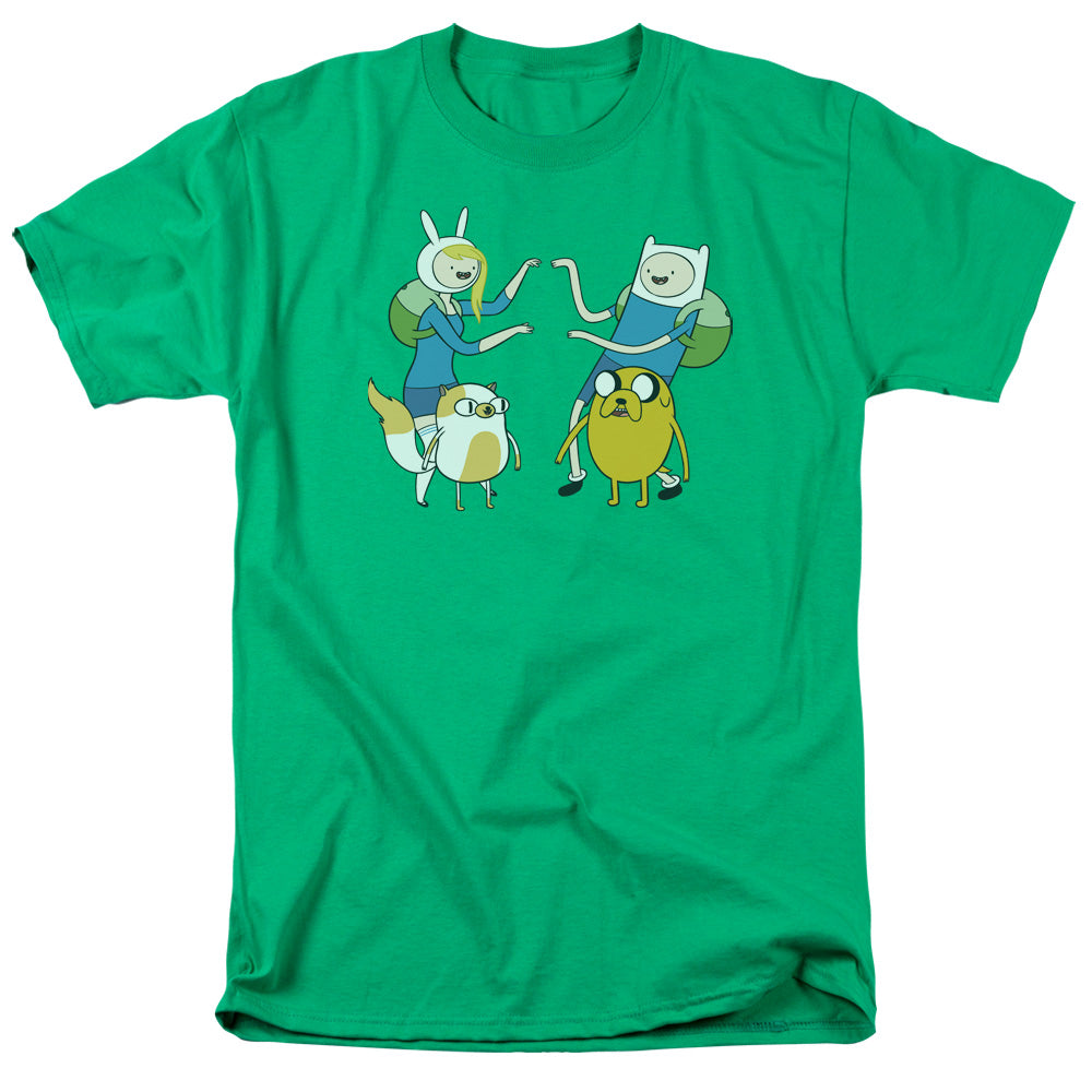 Adventure Time - Meet Up - Short Sleeve Adult 18/1 - Kelly Green T-shirt