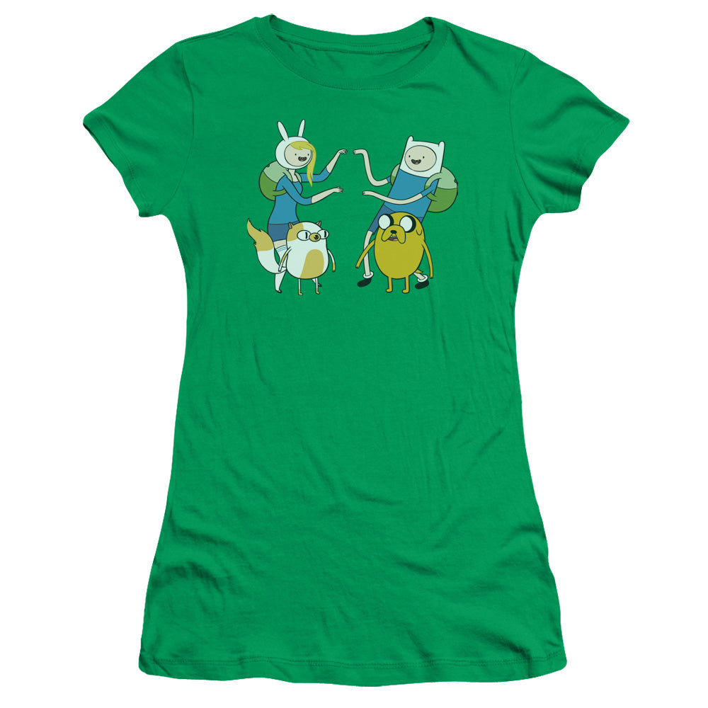 Adventure Time - Meet Up - Short Sleeve Junior Sheer - Kelly Green T-shirt