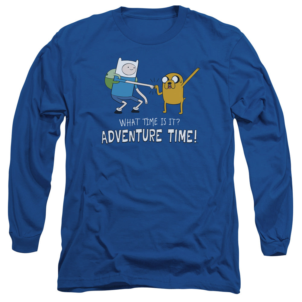 Adventure Time - Fist Bump - Long Sleeve Adult 18/1 - Royal Blue T-shirt