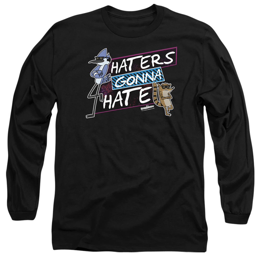Regular Show - Haters Gonna Hate - Long Sleeve Adult 18/1 - Black T-shirt