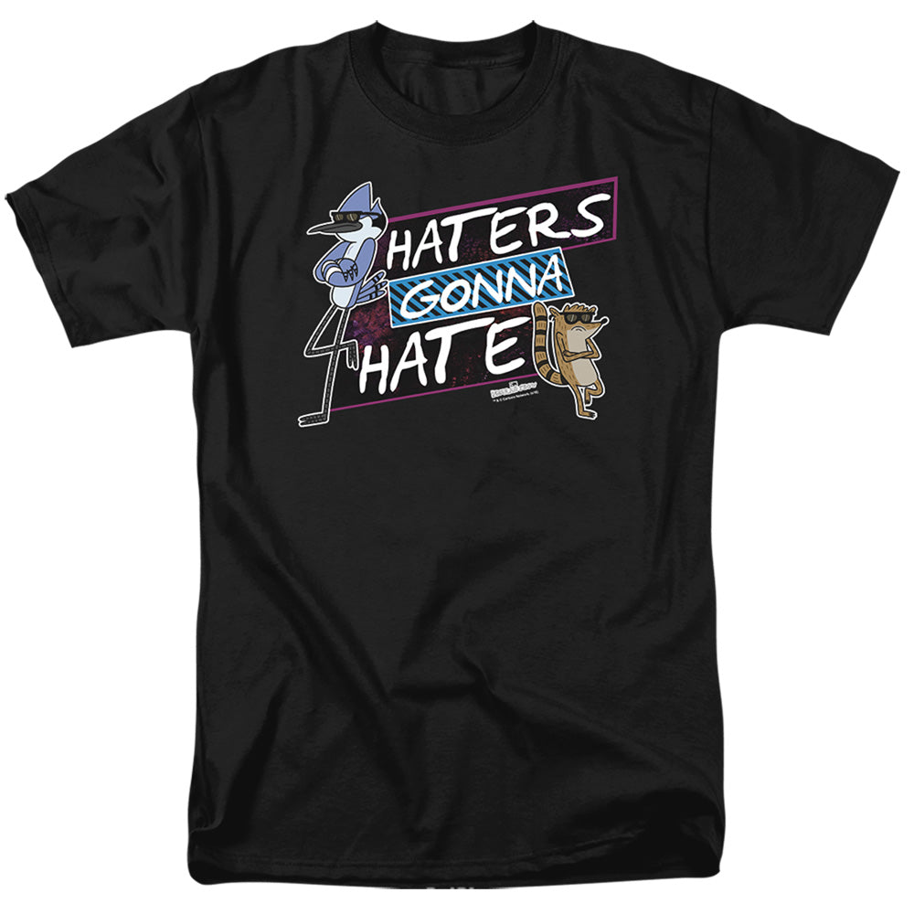 Regular Show - Haters Gonna Hate - Short Sleeve Adult 18/1 - Black T-shirt
