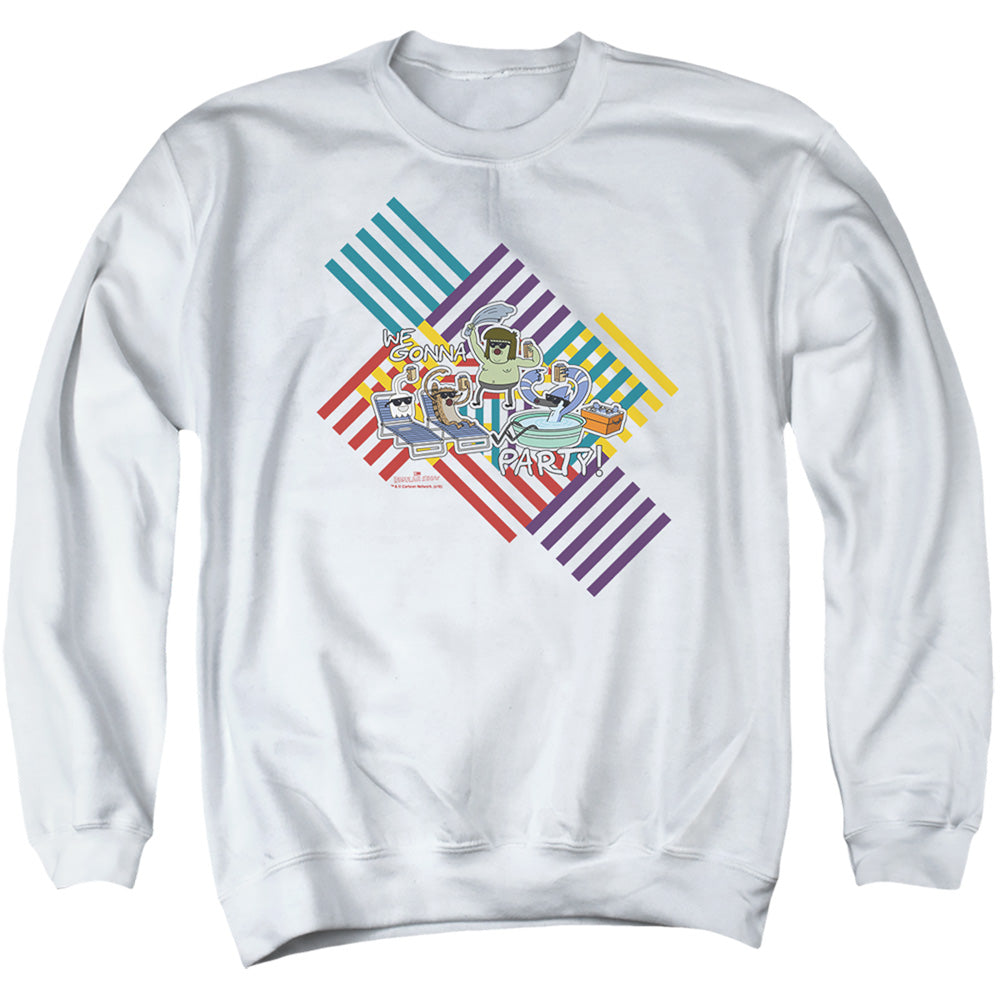 Regular Show - We Gonna Party - Adult Crewneck Sweatshirt - White
