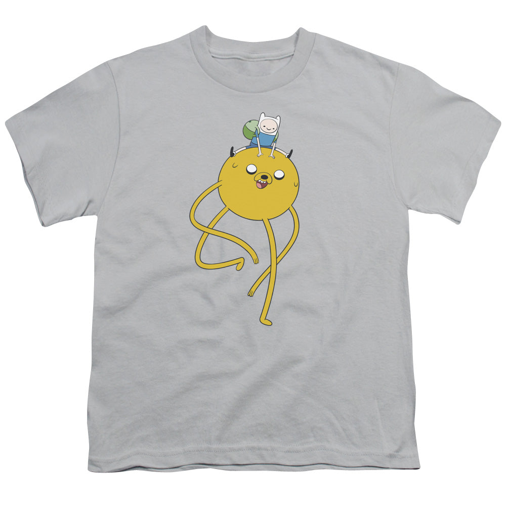 Adventure Time - Jake Ride - Short Sleeve Youth 18/1 - Silver T-shirt