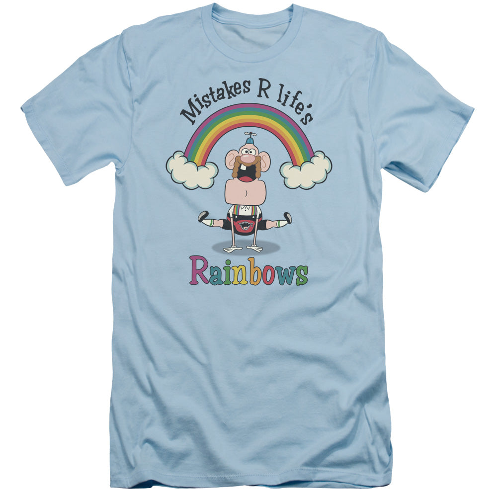 Uncle Grandpa - Lifes Rainbows - Short Sleeve Adult 30/1 - Light Blue T-shirt