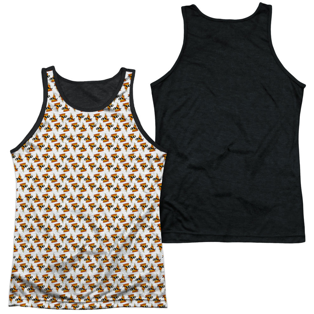 Uncle Grandpa - Pizzas - Adult Poly Tank Top Black Back - White