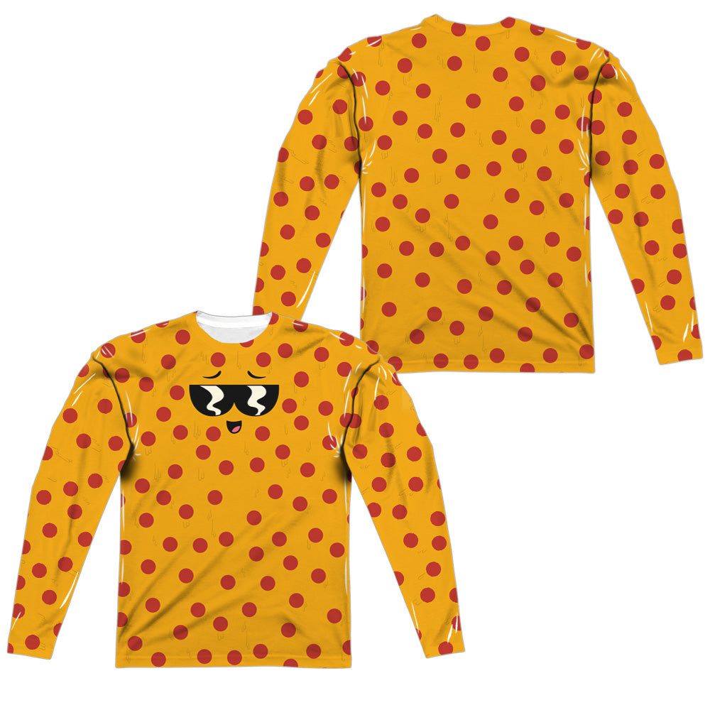 Uncle Grandpa - Pizza Face (Front/back Print) - Long Sleeve Adult Poly Crew - White T-shirt