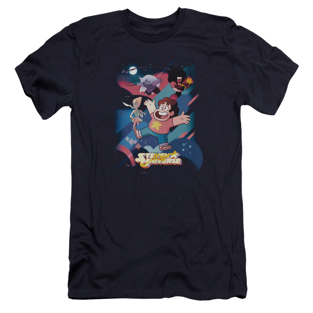 Steven Universe - Group Shot-hbo Short Sleeve Adult 30/1 - Navy T-shirt