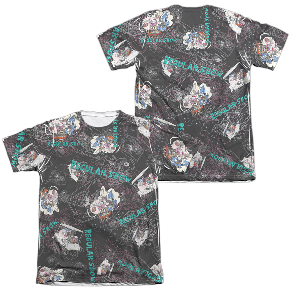 Regular Show - Golf Cart Ride (Front/back Print) - Adult Poly/cotton Short Sleeve Tee - White T-shirt