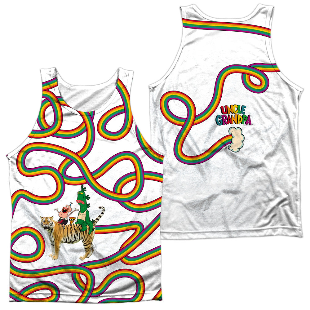 Uncle Grandpa - Rainbows (Front/back Print) - Adult Poly Tank Top - White