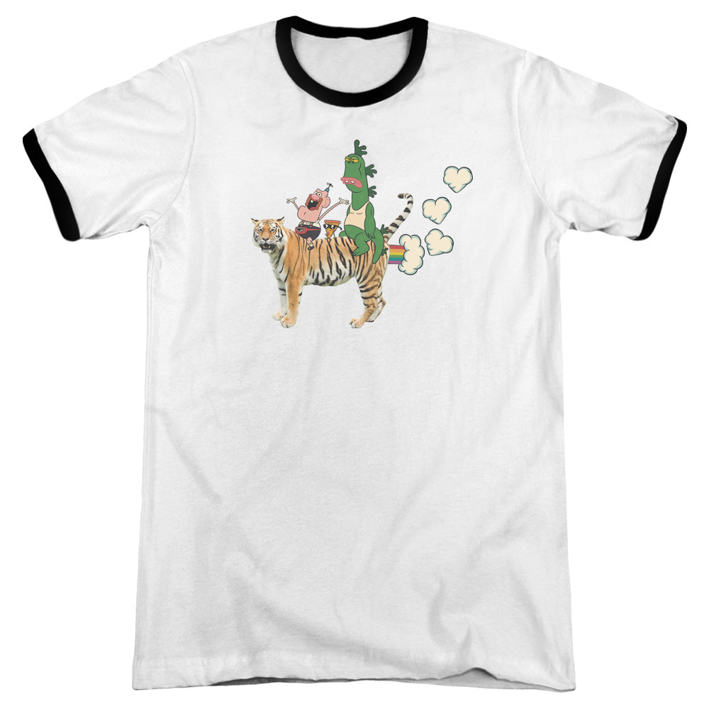 Uncle Grandpa - Fart Hearts - Adult Ringer - White/black