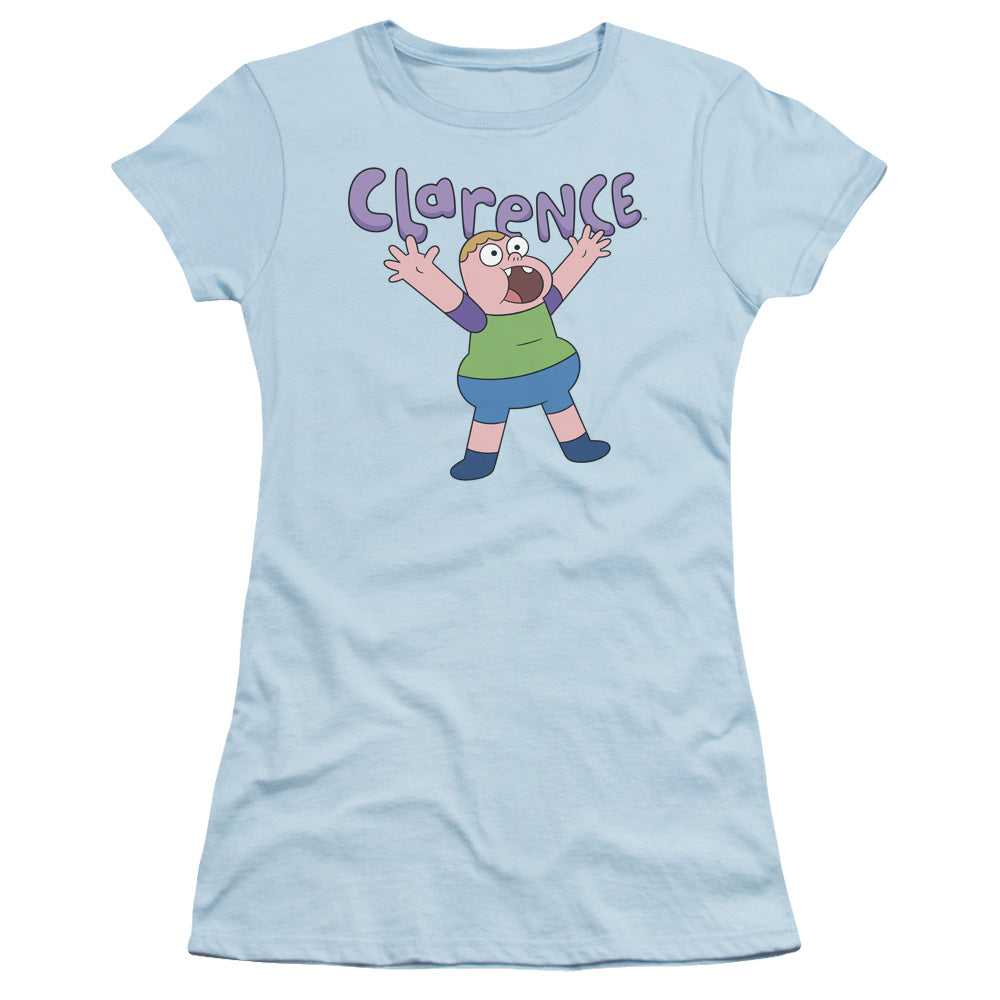 Clarence - Whoo - Short Sleeve Junior Sheer - Light Blue T-shirt