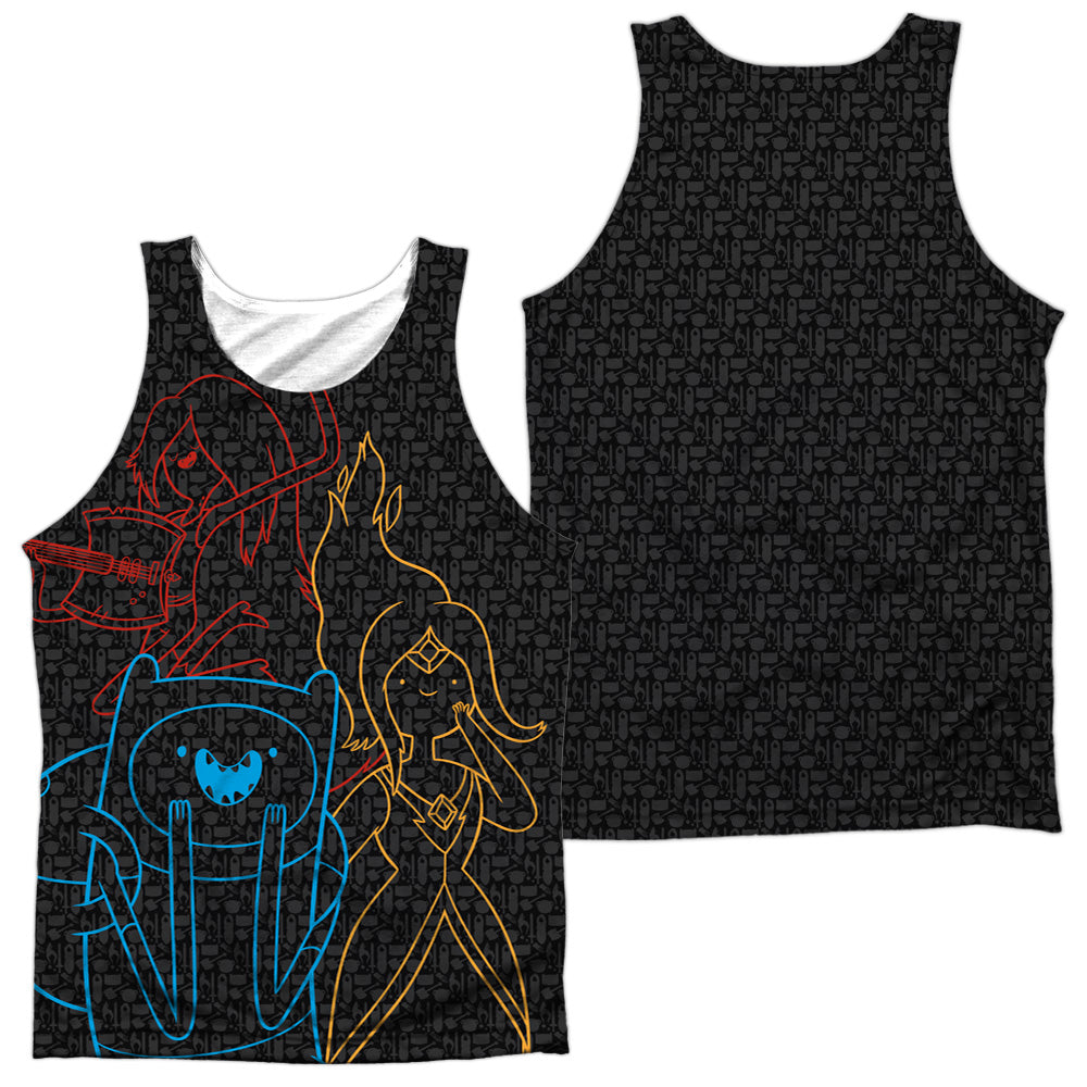 Adventure Time - Adventure Trio (Front/back Print) - Adult Poly Tank Top - White