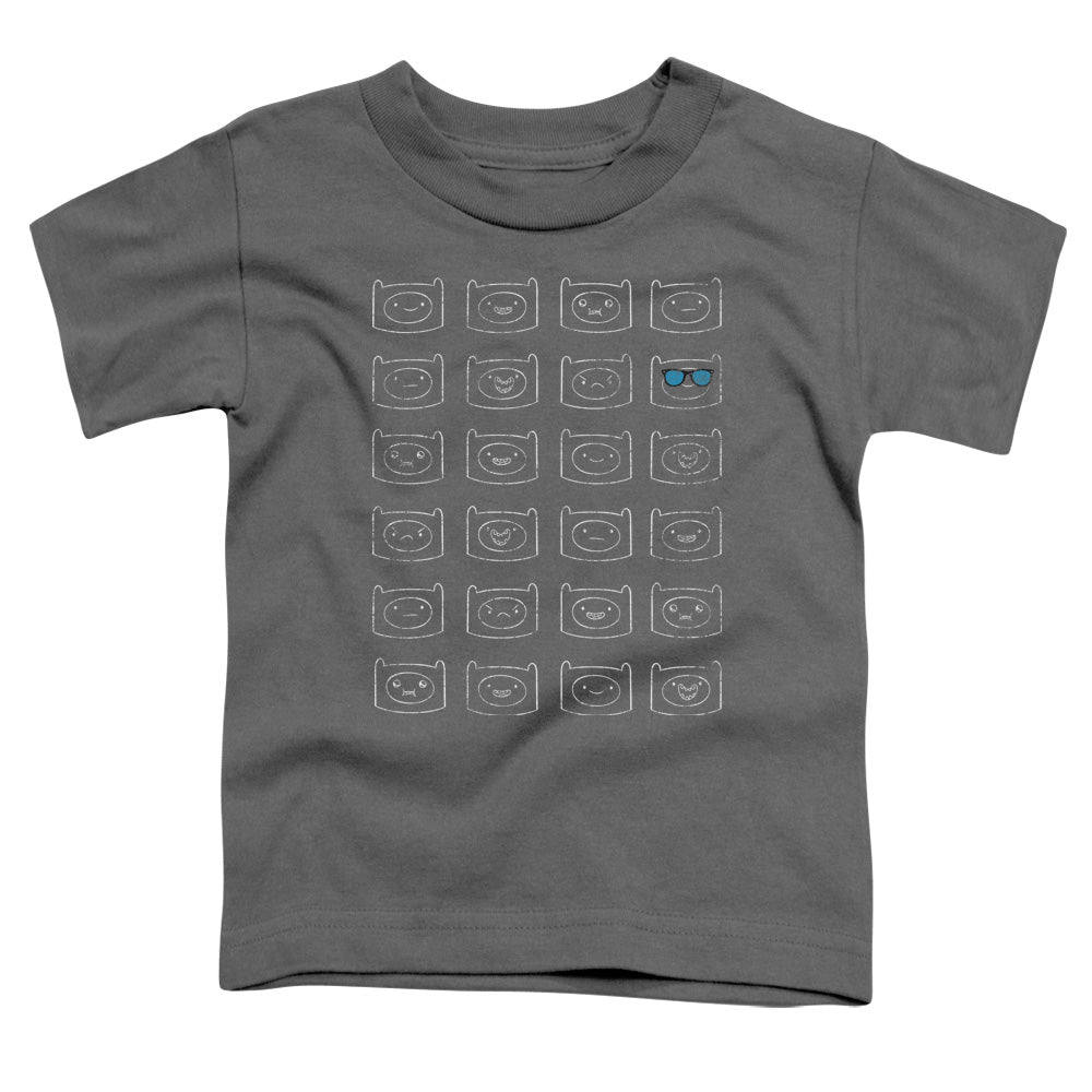 Adventure Time - Finn Faces - Short Sleeve Toddler Tee - Charcoal T-shirt