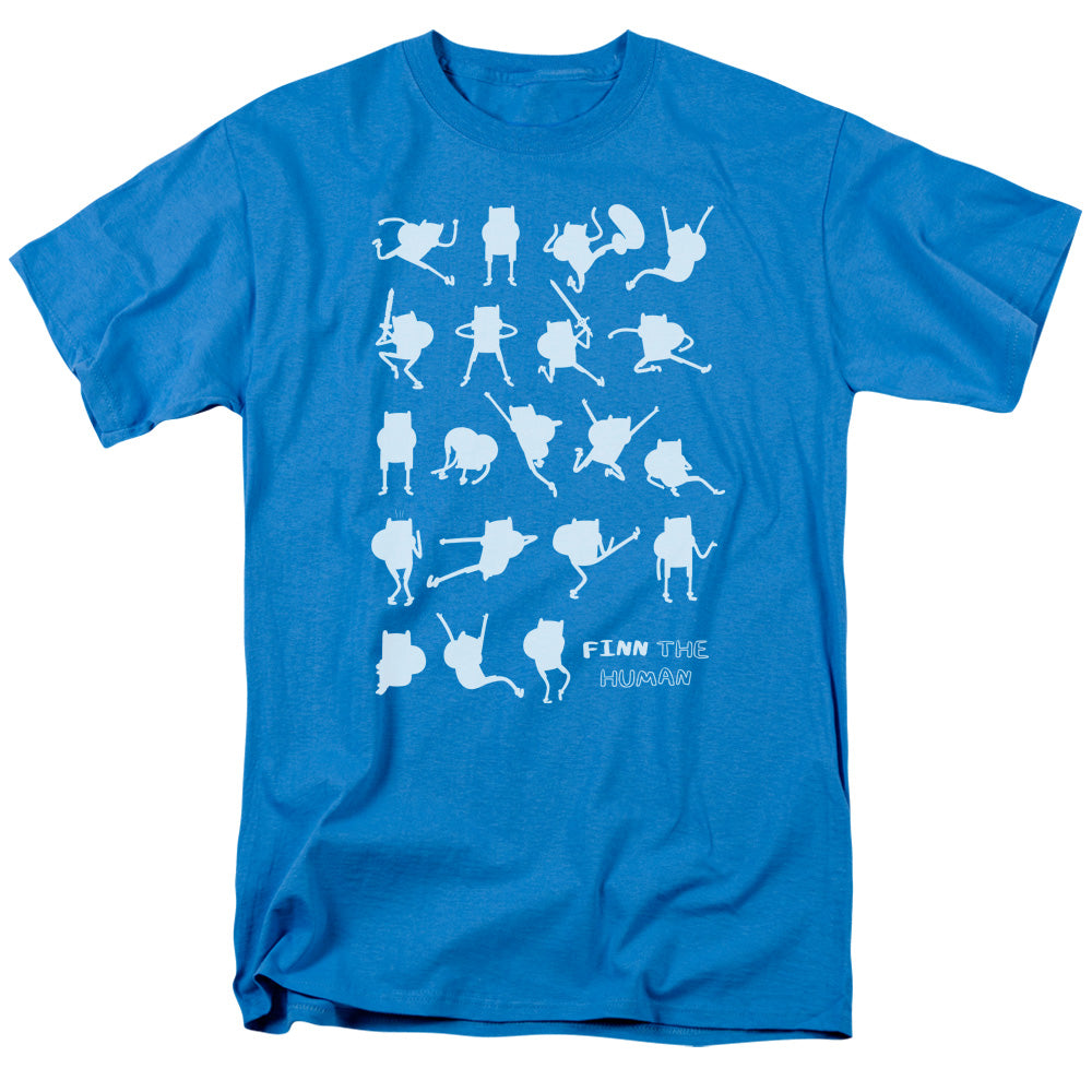 Adventure Time - Finn The Human - Short Sleeve Adult 18/1 - Turquoise T-shirt