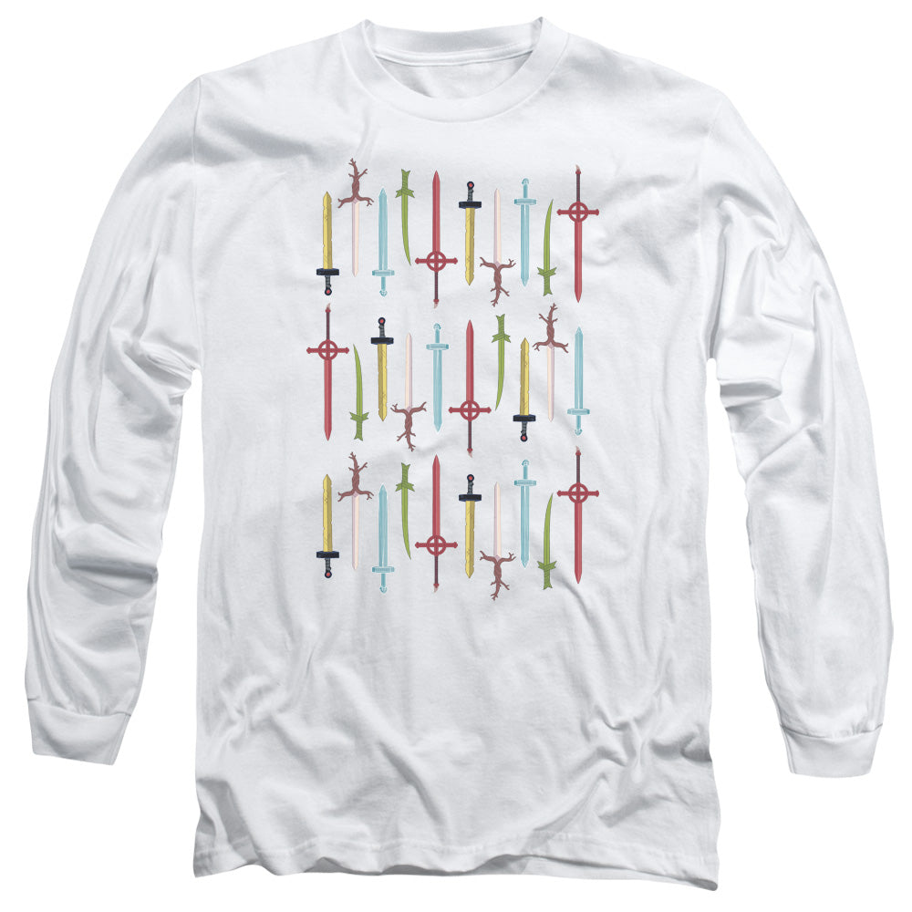 Adventure Time - Swords - Long Sleeve Adult 18/1 - White T-shirt