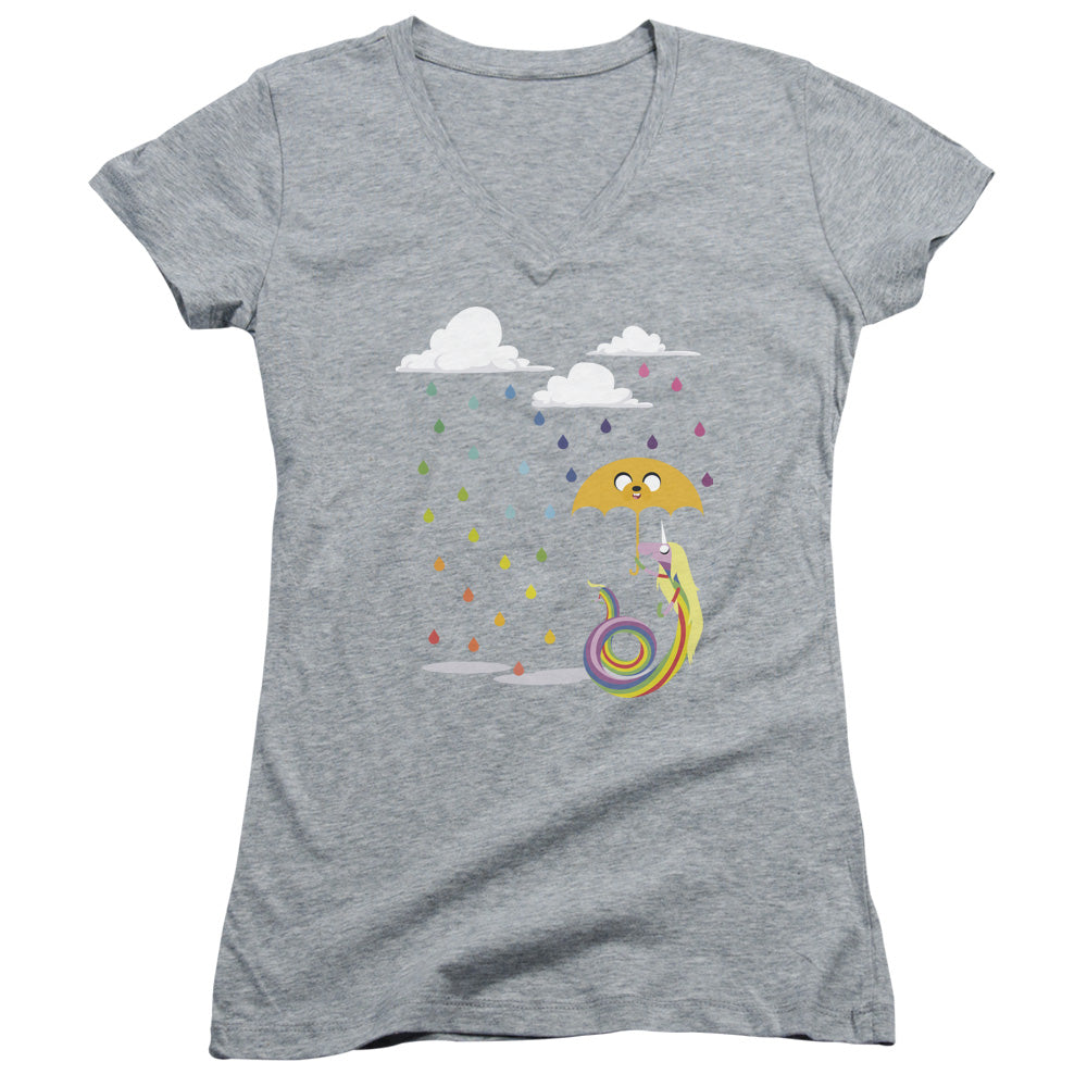 Adventure Time - Lady In The Rain-junior V-neck - Athletic Heather
