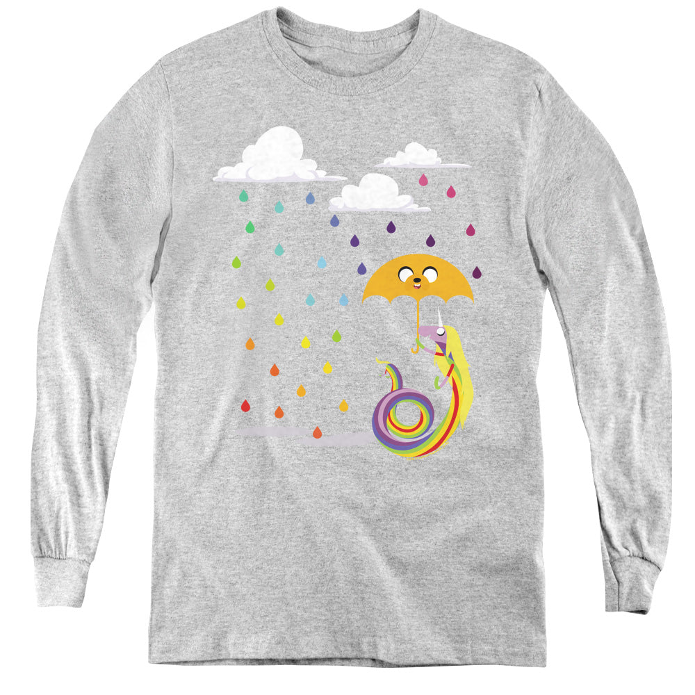 Adventure Time - Lady In The Rain - Youth Long Sleeve Tee - Athletic Heather