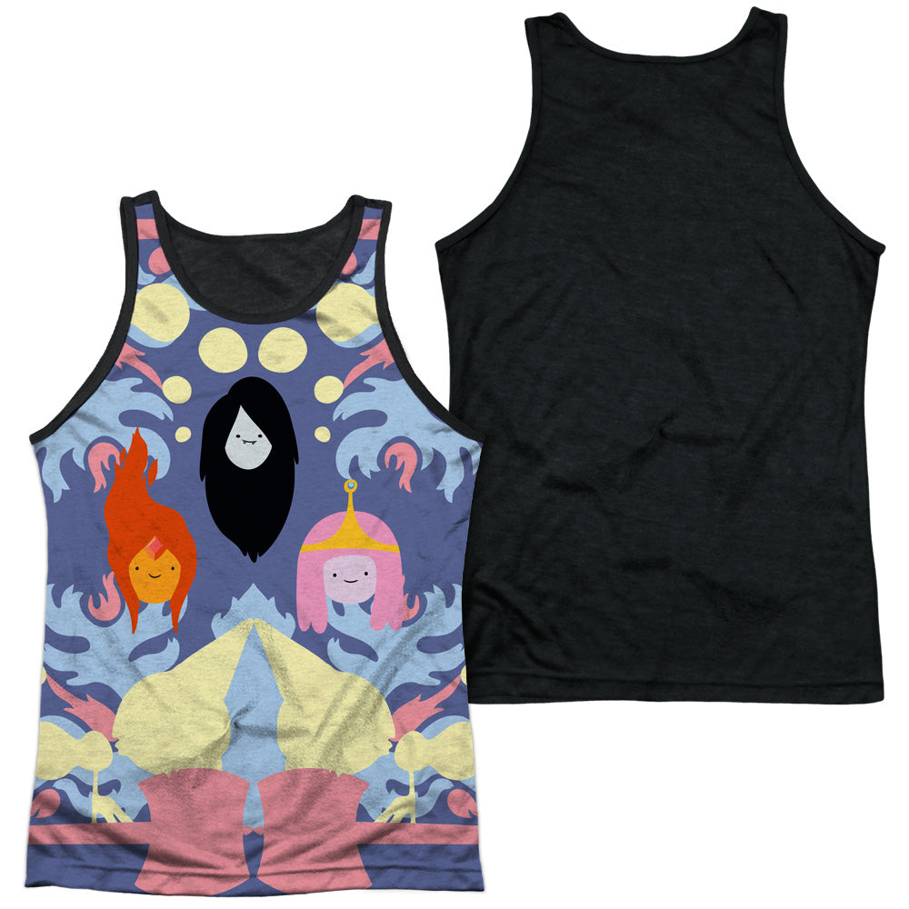Adventure Time - Pb, Fp & Marceline - Adult Poly Tank Top Black Back - White