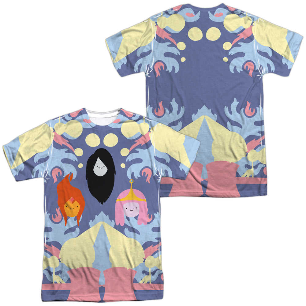 Adventure Time - Pb, Fp & Marceline (Front/back Print) - Short Sleeve Adult Poly Crew - White T-shirt