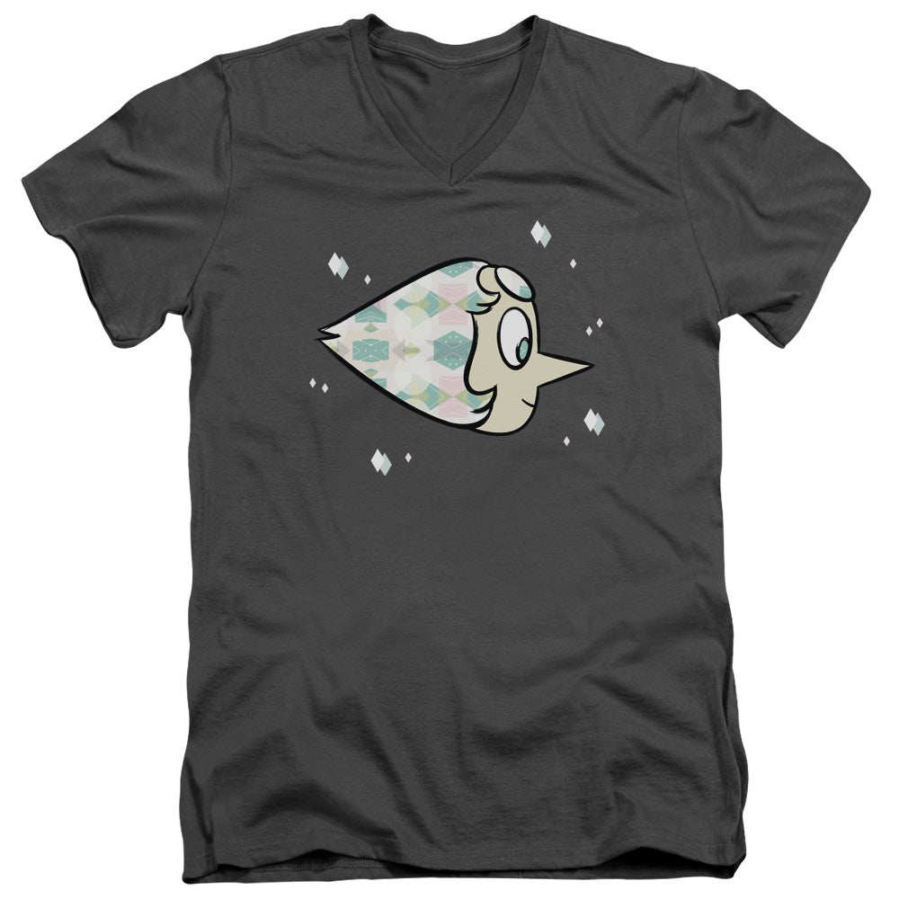Steven Universe - Pearl - Short Sleeve Adult V-neck 30/1 - Charcoal T-shirt