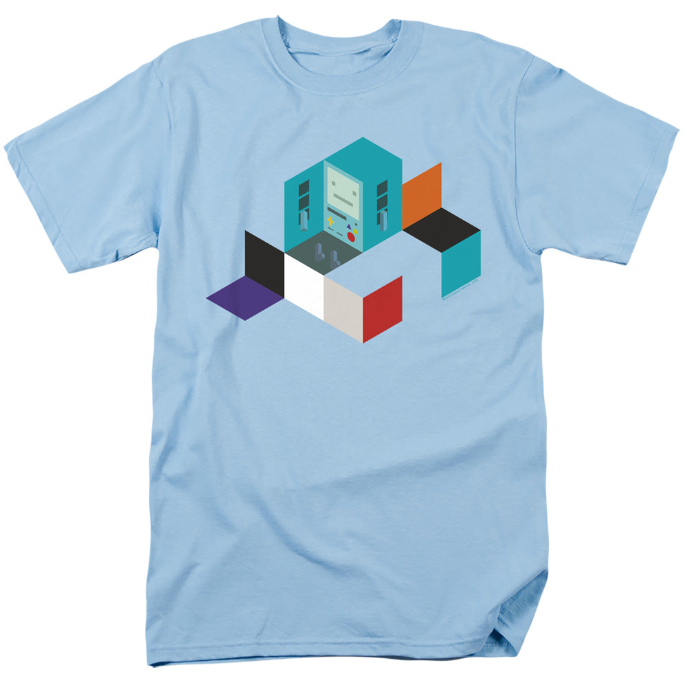 Adventure Time - Bmo Blocks - Short Sleeve Adult 18/1 - Light Blue T-shirt