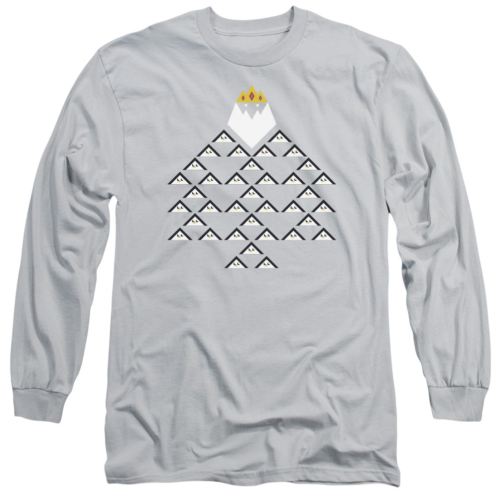 Adventure Time - Ice King Triangle - Long Sleeve Adult 18/1 - Silver T-shirt