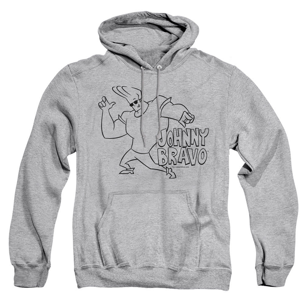 Johnny Bravo - Jb Line Art - Adult Pull-over Hoodie - Athletic Heather