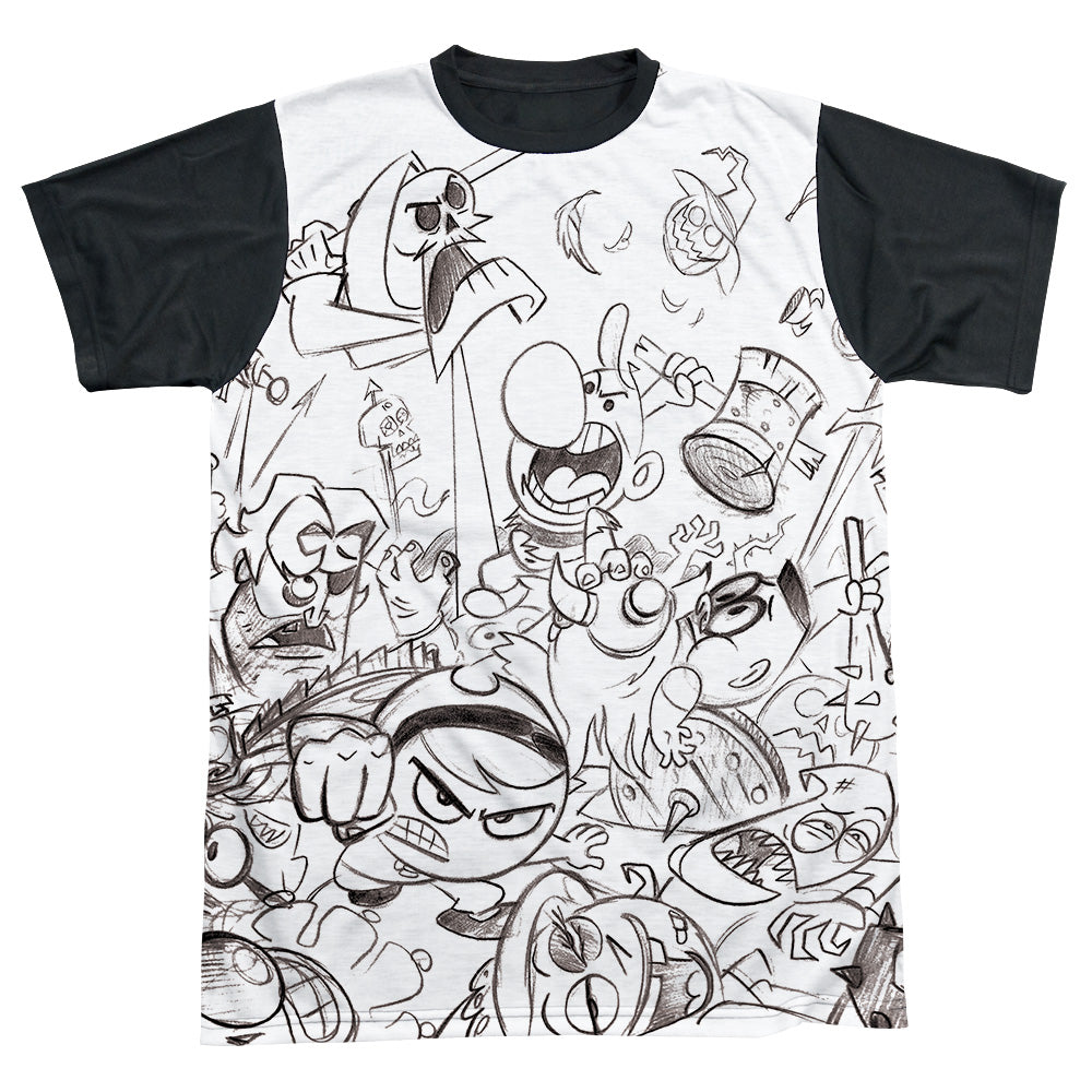 Grim Adventures Of Billy And Mandy - Brawl - Short Sleeve Adult White Front Black Back - White T-shirt