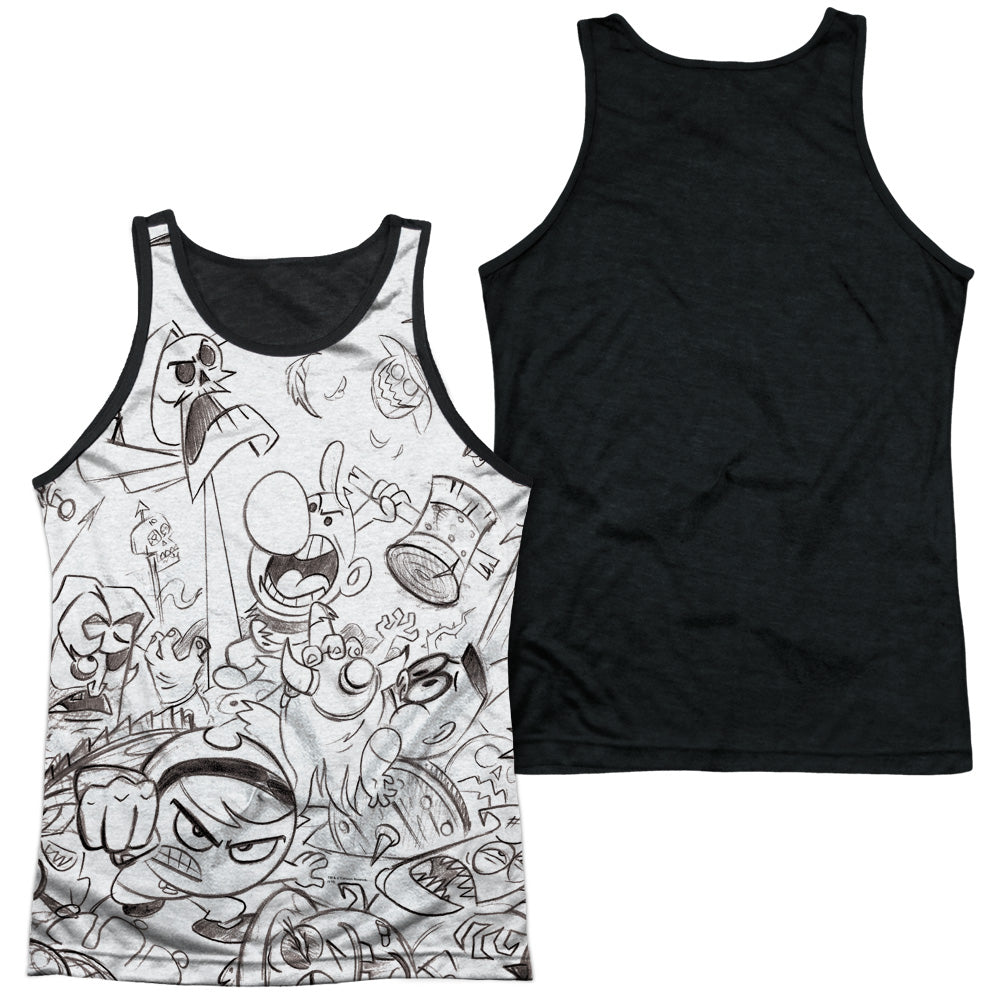 Grim Adventures Of Billy And Mandy - Brawl - Adult Poly Tank Top Black Back - White