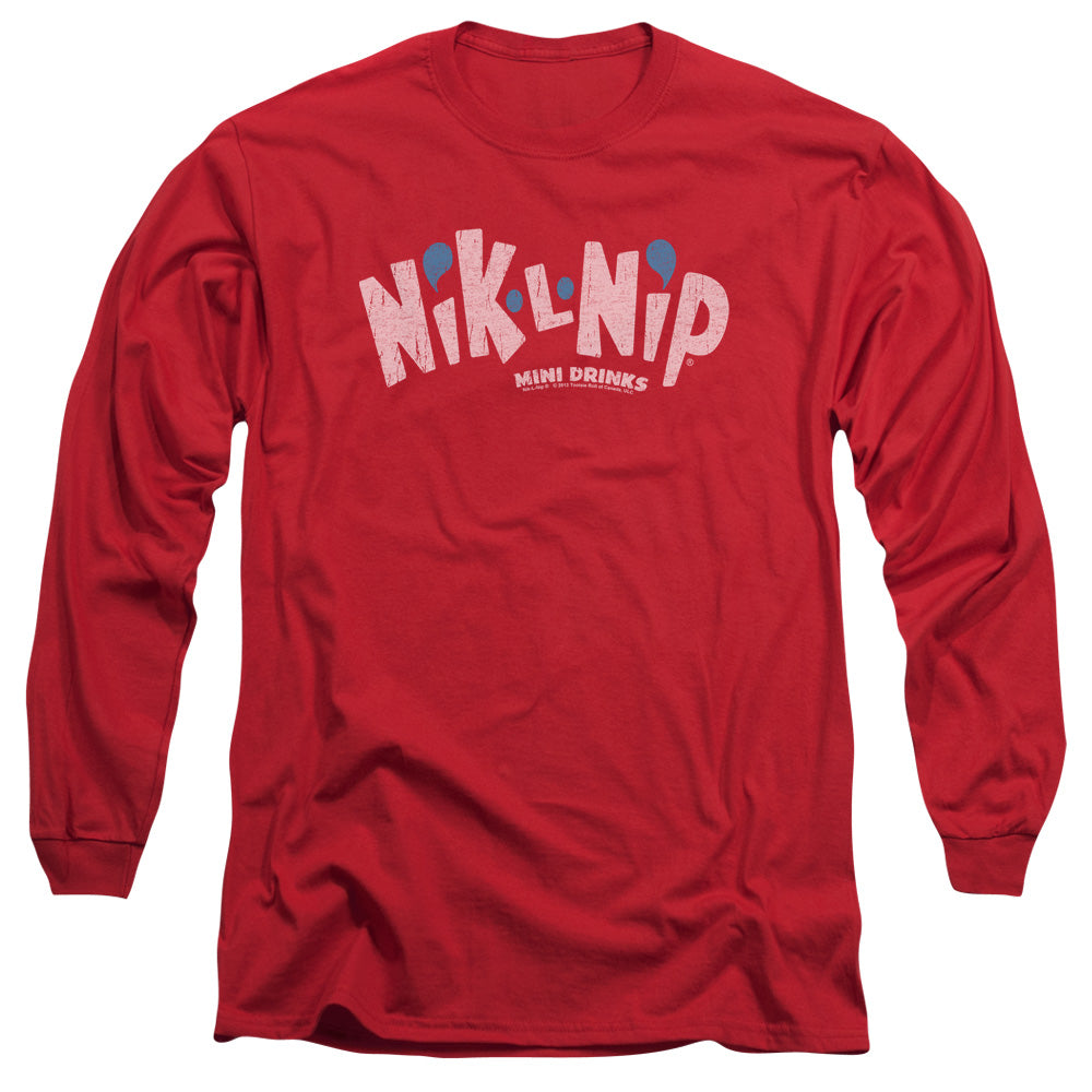 Dubble Bubble - Distressed Logo - Long Sleeve Adult 18/1 - Red T-shirt