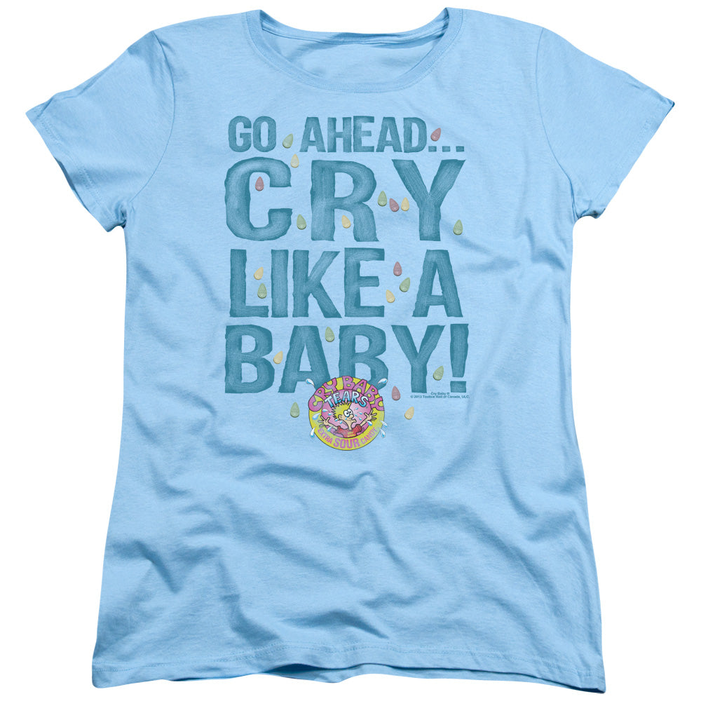 Dubble Bubble - Cry Like A Baby - Short Sleeve Womens Tee - Light Blue T-shirt