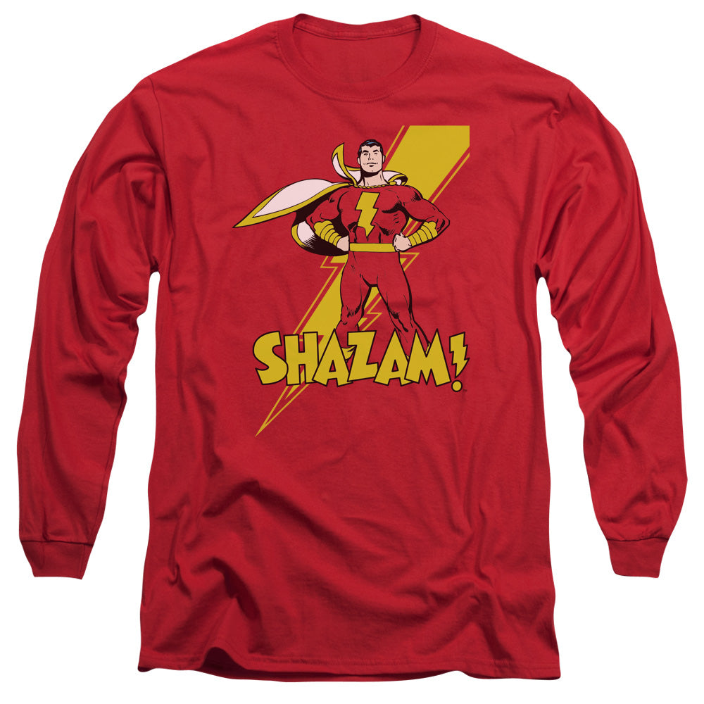 Dc Shazam - Shazam - Long Sleeve Adult 18/1 - Red T-shirt