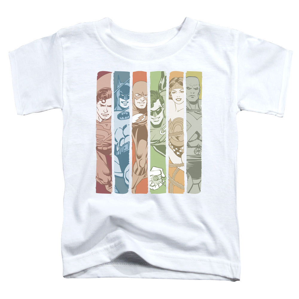 Dc - Justice League Columns - Short Sleeve Toddler Tee - White T-shirt