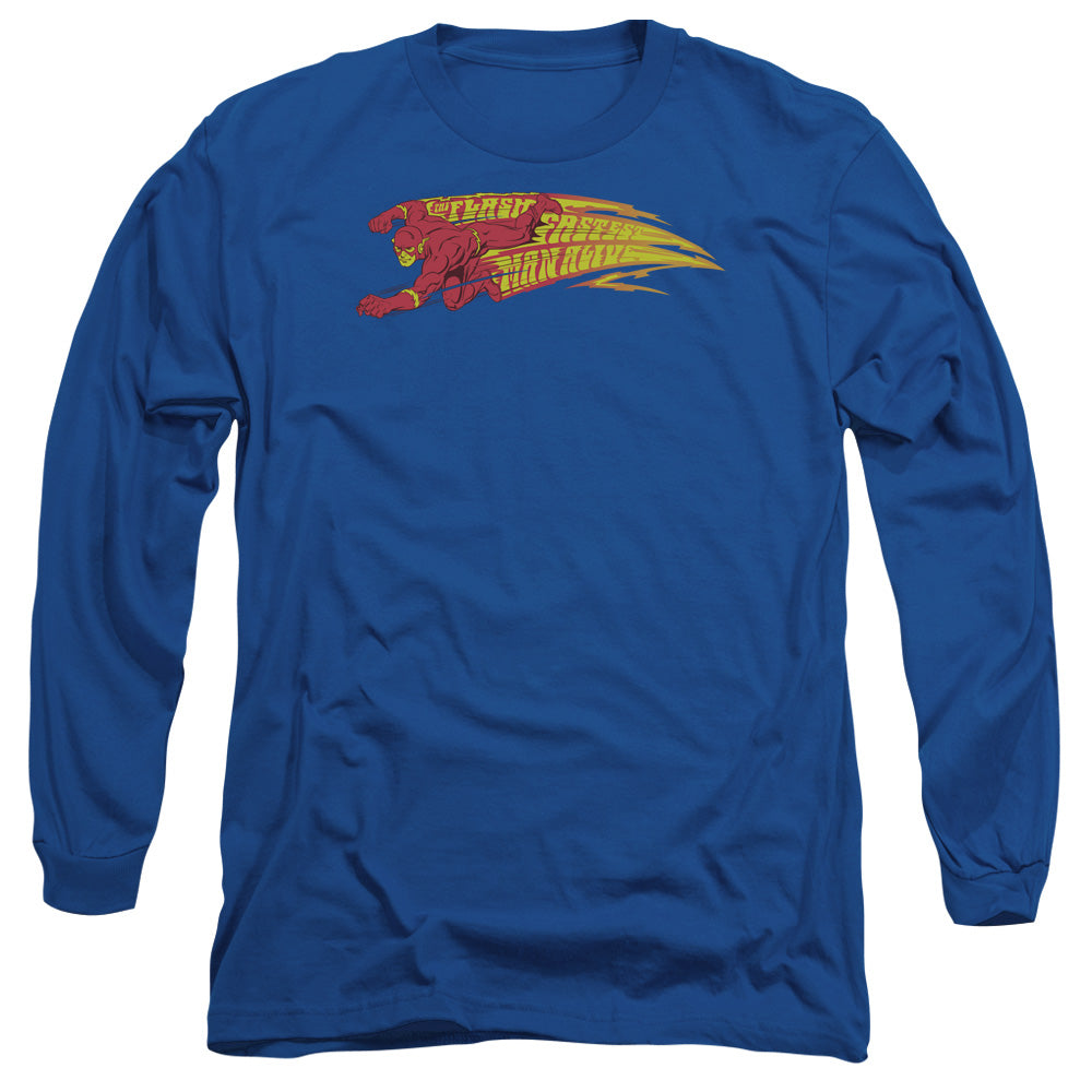 Dc Flash - Fastest Man Alive - Long Sleeve Adult 18/1 - Royal Blue T-shirt