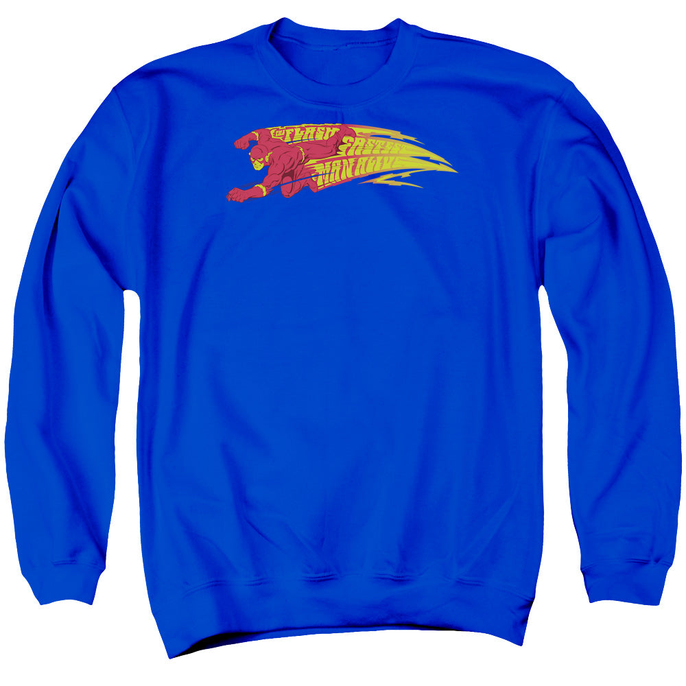 Dc Flash - Fastest Man Alive - Adult Crewneck Sweatshirt - Royal Blue