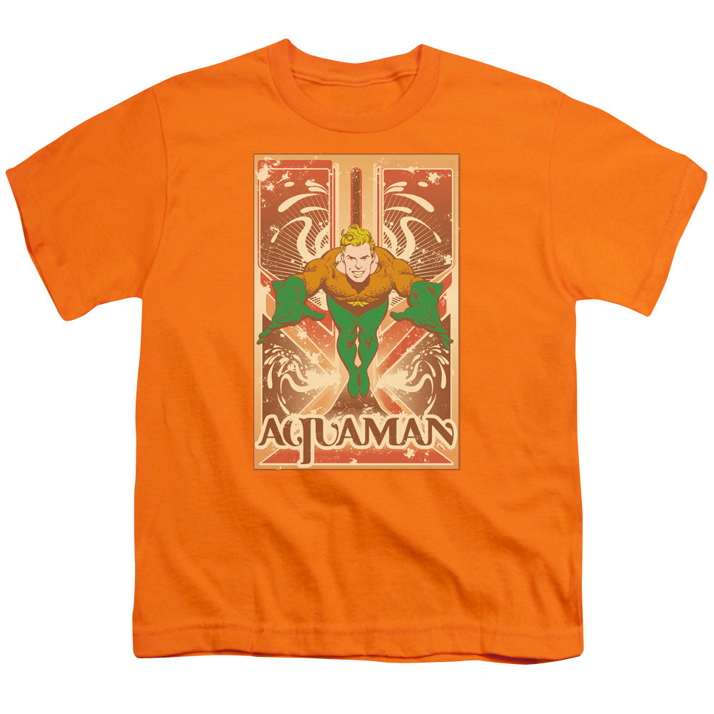 Dc Aquaman - Aquaman - Short Sleeve Youth 18/1 - Orange T-shirt