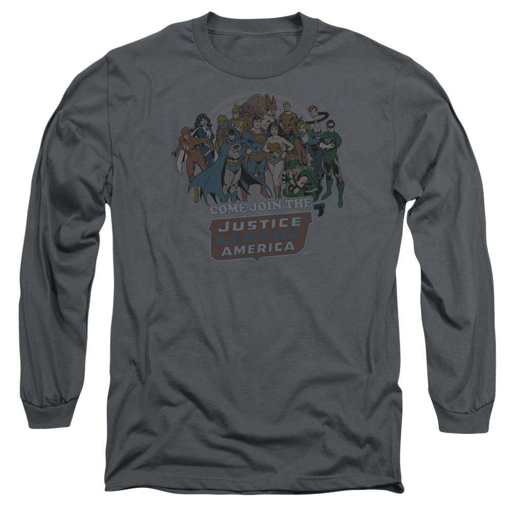 DC JOIN THE JUSTICE LEAGUE - L/S ADULT 18/1 - CHARCOAL T-Shirt