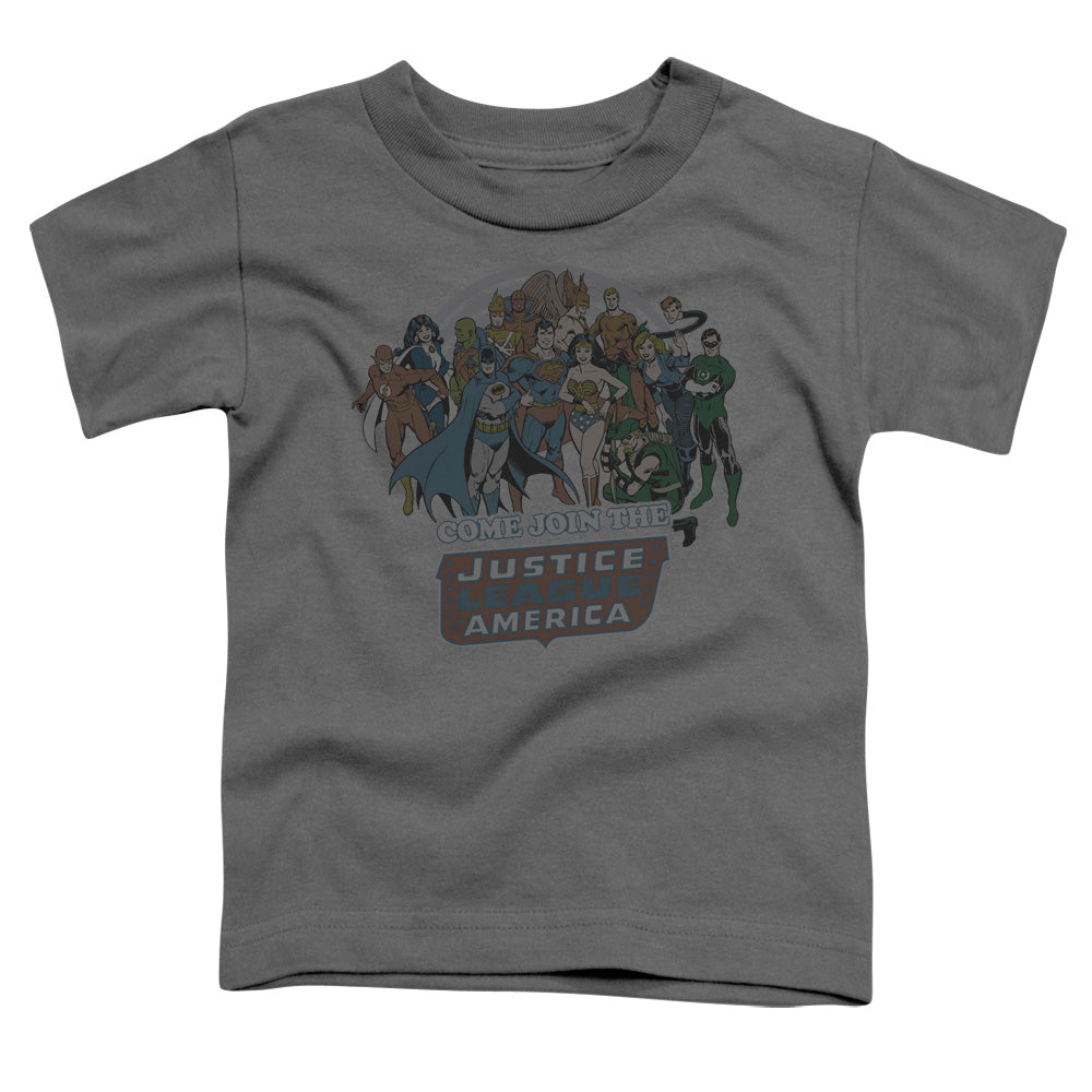 Dc - Join The Justice League - Short Sleeve Toddler Tee - Charcoal T-shirt