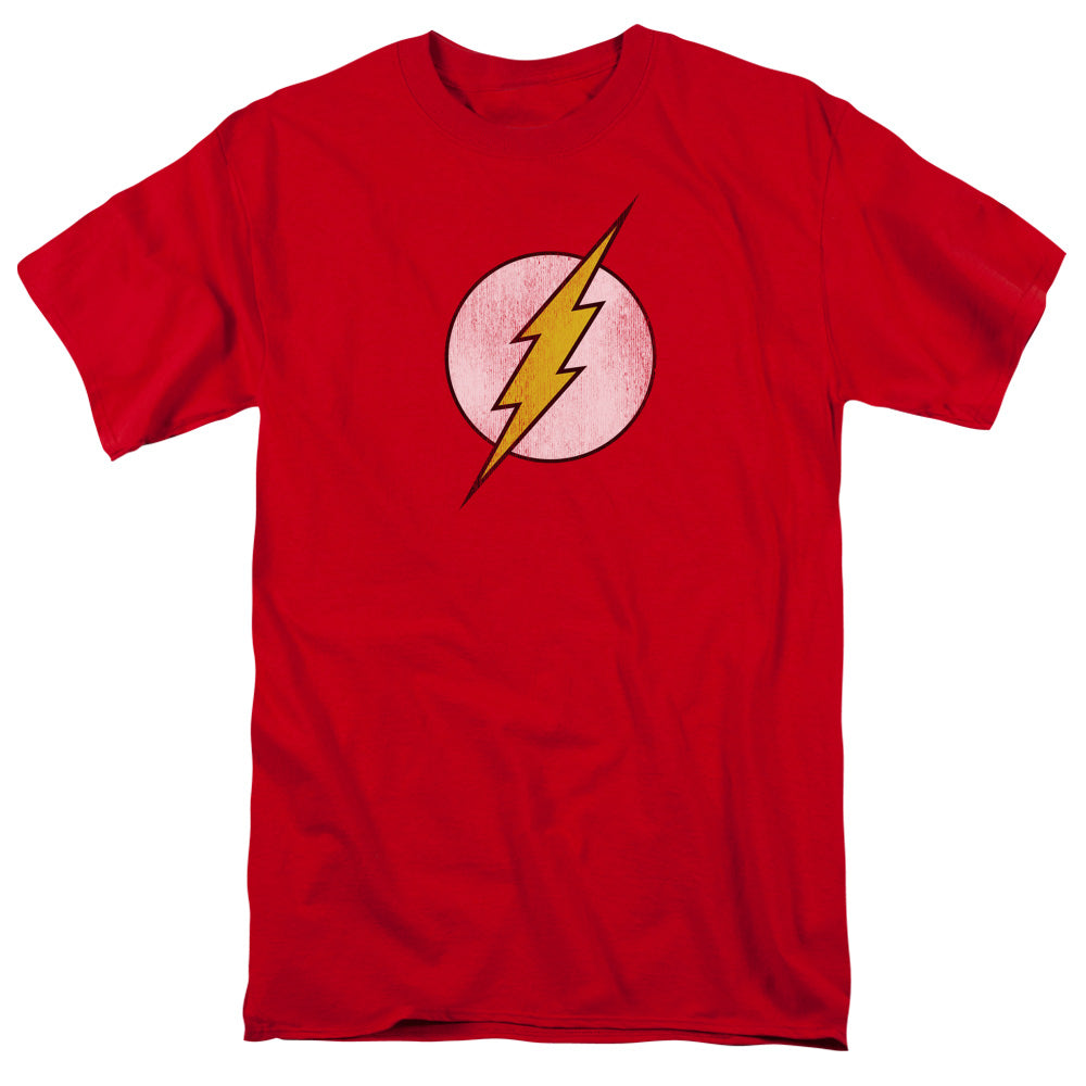 Dc Flash - Flash Logo Distressed - Short Sleeve Adult 18/1 - Red T-shirt