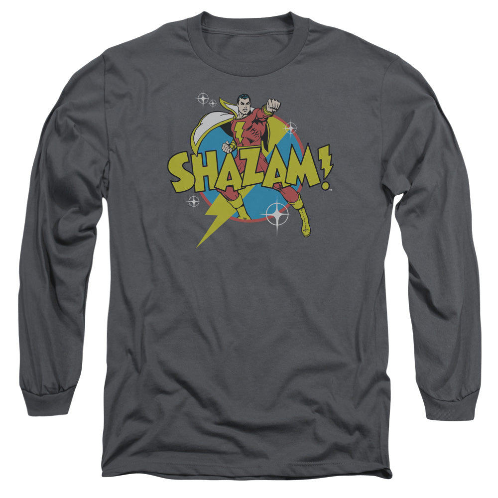 Dc Shazam - Power Bolt - Long Sleeve Adult 18/1 - Charcoal T-shirt