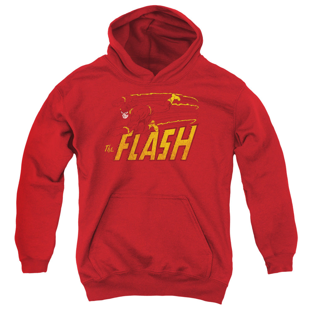 Dc Flash - Flash Speed Distressed - Youth Pull-over Hoodie - Red