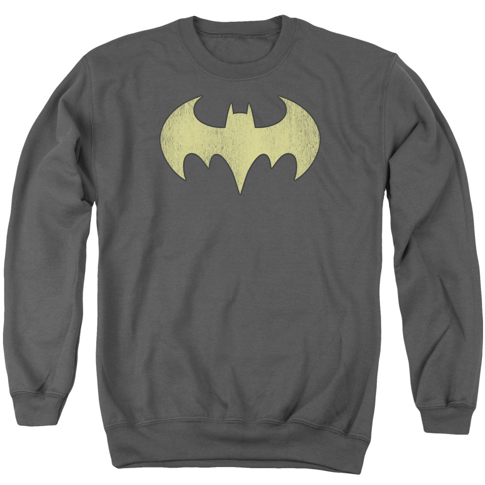 Dc - Batgirl Logo Distressed - Adult Crewneck Sweatshirt - Charcoal